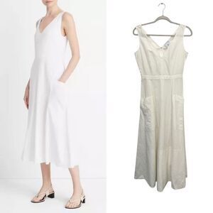 GOOP $625 Linen Cotton Midi dress with side pockets